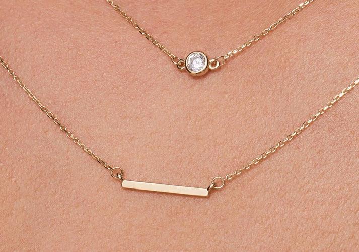 Tov Essentials Essential Staaf Ketting 14 Karaat Goud