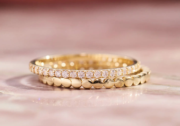 Tov Essentials Essential Zirkonia Bezel Dot Eternity Ringen Set 14 Karaat Goud