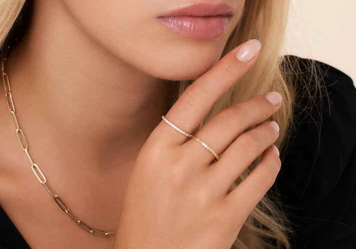 Tov Essentials Essential Zirkonia Bezel Dot Eternity Ringen Set 14 Karaat Goud