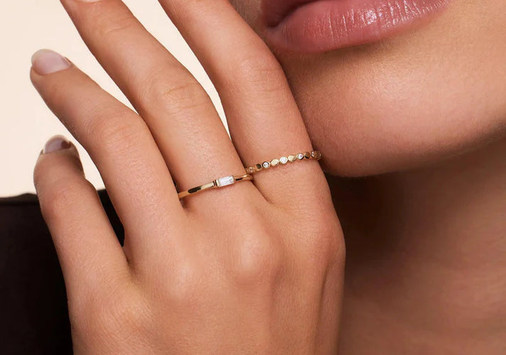 Tov Essentials Eternity Baguette Zirkonia Ringen Set 14 Karaat Goud