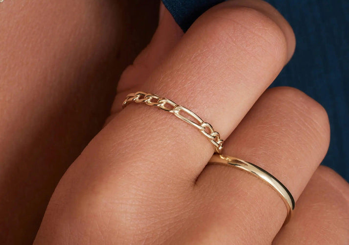 Tov Essentials Figaro Schakel Aanschuifring 14 Karaat Goud