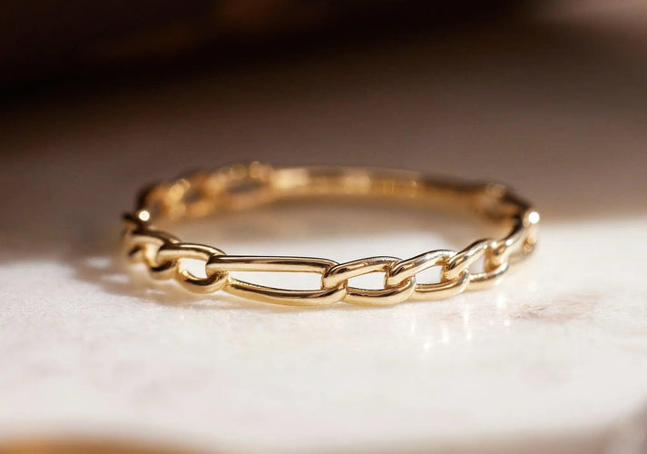 Tov Essentials Figaro Schakel Aanschuifring 14 Karaat Goud