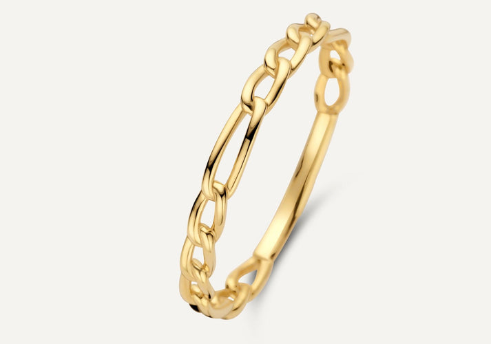 tov essentials Figaro Schakel Aanschuifring 14 Karaat Goud tov essentials Figaro Schakel Aanschuifring 14 Karaat Goud