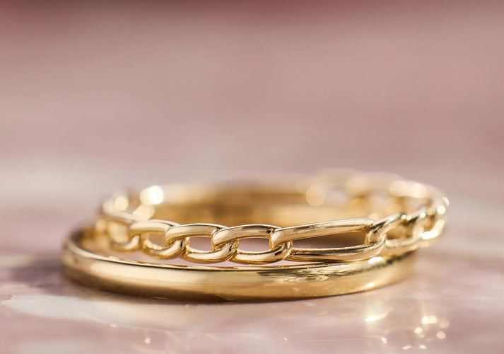 Tov Essentials Figaro Stacker Ringen Set 14 Karaat Goud