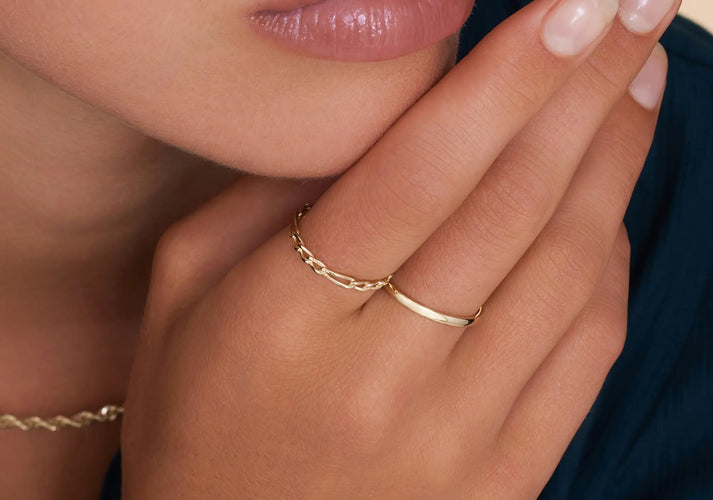 Tov Essentials Figaro Stacker Ringen Set 14 Karaat Goud