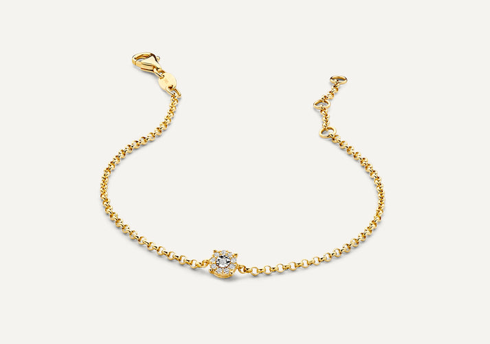 Tov Essentials Four Prong Diamant Halo Armband (0.05 Ct) 14 Karaat Goud Met Diamanten