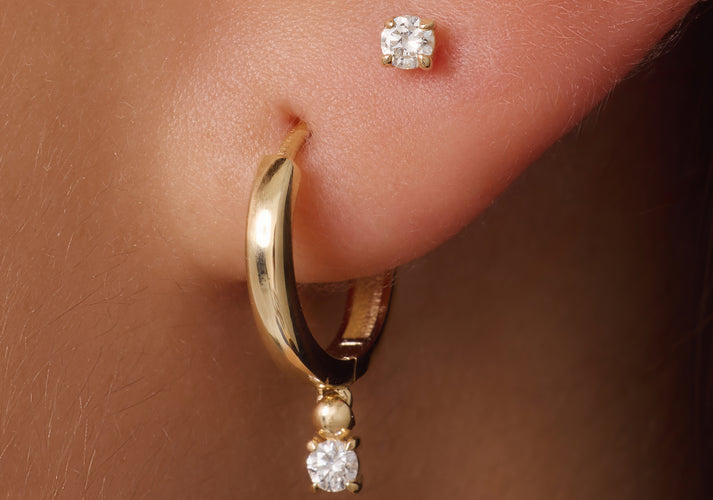 Tov Essentials Four Prong Diamant Oorknopjes (0.10 Ct) 14 Karaat Goud Met Diamant