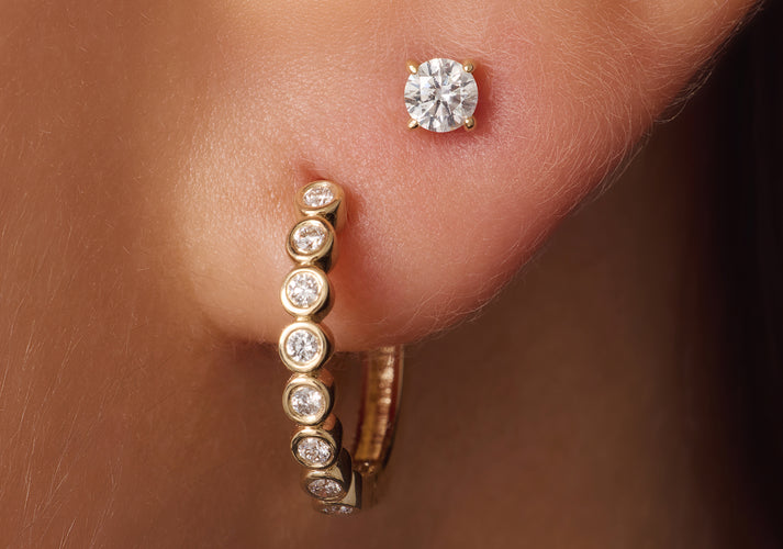 Tov Essentials Four Prong Diamant Oorknopjes (0.20 Ct) 14 Karaat Goud Met Diamant