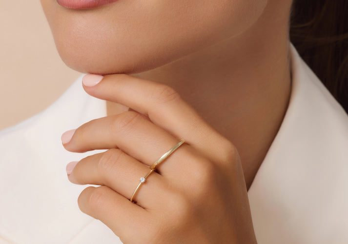 Tov Essentials Four Prong Diamant Solitair Ring (0.05 Ct) 14 Karaat Goud Met Diamant