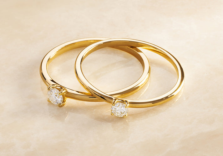 Tov Essentials Four Prong Diamant Solitair Ring (0.10 Ct) 14 Karaat Goud Met Diamant