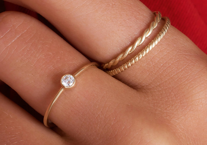 Tov Essentials Gedraaide Aanschuifring 14 Karaat Goud