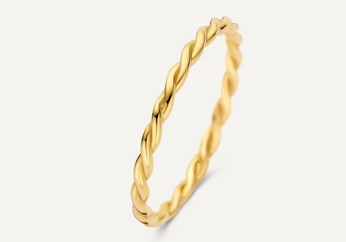 Tov Essentials Gedraaide Eternity Ringen Set 14 Karaat Goud