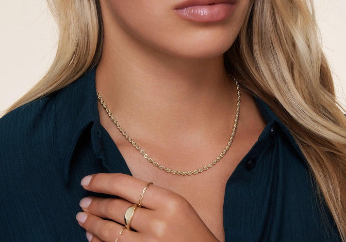 Tov Essentials Gedraaide Koordketting 14 Karaat Goud