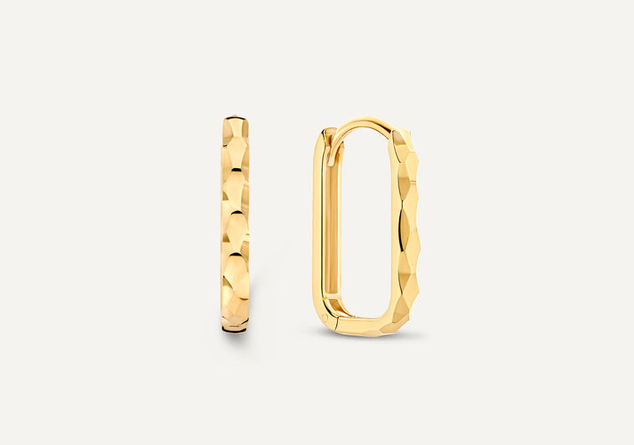 tov essentials Gehamerde Kleine U Hoops (15mm) 14 Karaat Goud tov essentials Gehamerde Kleine U Hoops (15mm) 14 Karaat Goud