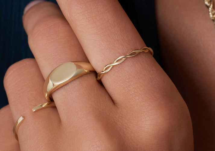 Tov Essentials Gevlochten Aanschuifring 14 Karaat Goud