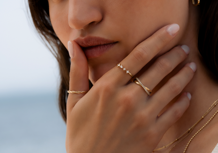 Tov Essentials Gevlochten Aanschuifring 14 Karaat Goud