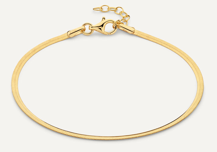 tov essentials Herringbone Schakelarmband 14 Karaat Goud