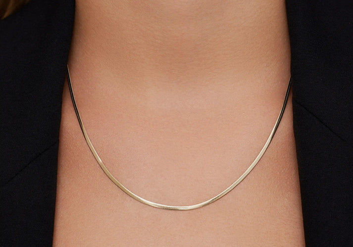 Tov Essentials Herringbone Schakelketting 14 Karaat Goud