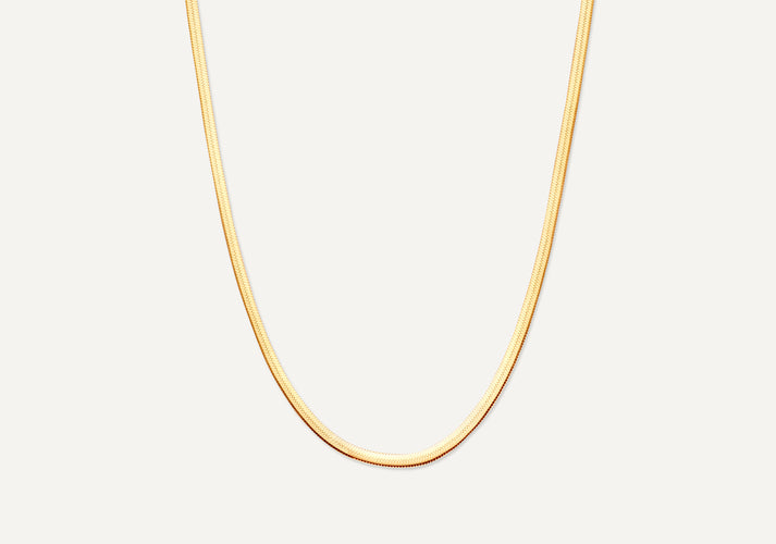 tov essentials Herringbone Schakelketting 14 Karaat Goud tov essentials Herringbone Schakelketting 14 Karaat Goud