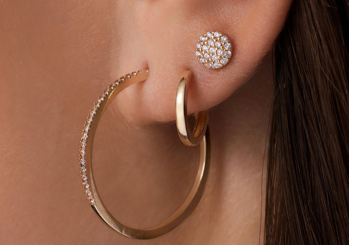 Tov Essentials Huggie Hoops Zirkonia Oorbellen Set 14 Karaat Goud