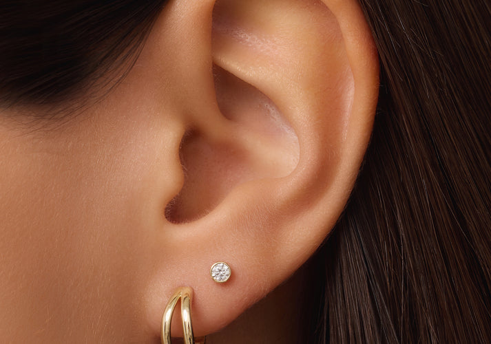 Tov Essentials Klein Zirkonia Oorknopjes 14 Karaat Goud