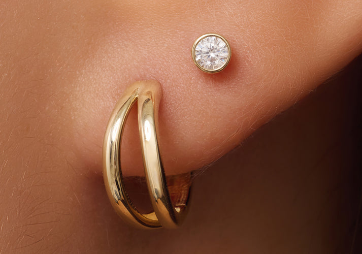 Tov Essentials Klein Zirkonia Oorknopjes 14 Karaat Goud