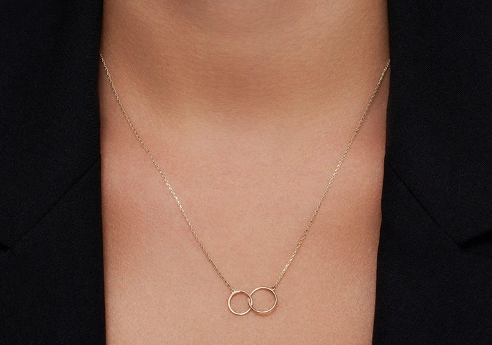 Tov Essentials Linked Infinity Pendant Ketting 14 Karaat Goud