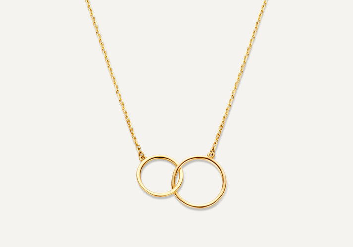 tov essentials Linked Infinity Pendant Ketting 14 Karaat Goud