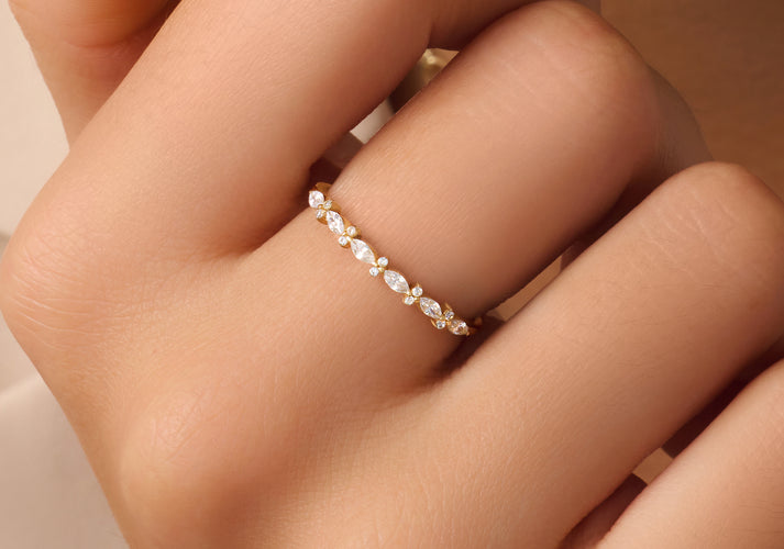 Tov Essentials Marquise En Round Cut Zirkonia Ring 14 Karaat Goud