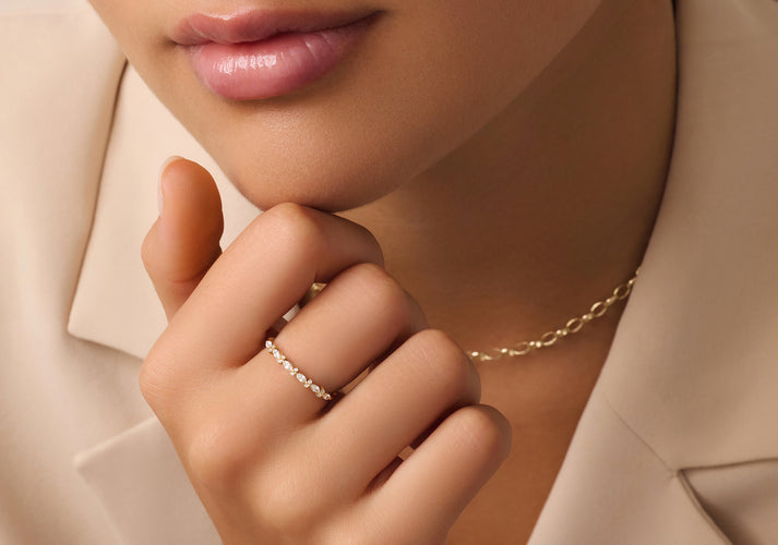 Tov Essentials Marquise En Round Cut Zirkonia Ring 14 Karaat Goud