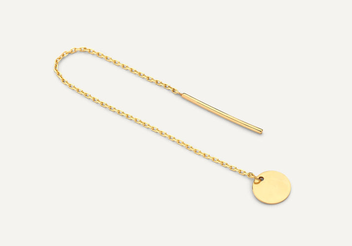 Tov Essentials Munt Pull Through Oorhangers 14 Karaat Goud