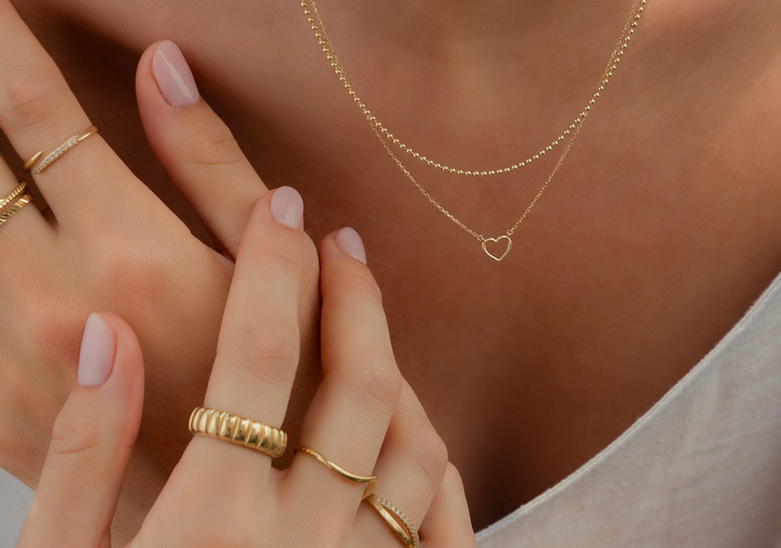 Tov Essentials Open Hart Pendant Ketting 14 Karaat Goud