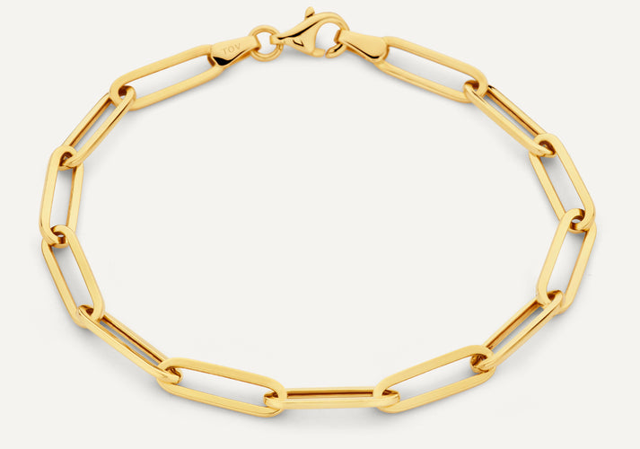 tov essentials Paperclip Schakelarmband 14 Karaat Goud