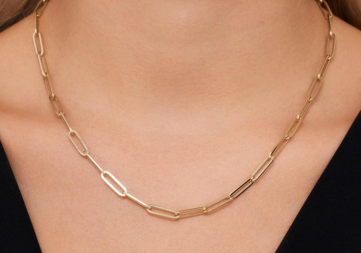 Tov Essentials Paperclip Schakelketting 14 Karaat Goud