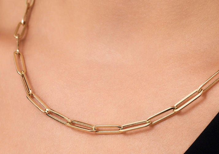 Tov Essentials Paperclip Schakelketting 14 Karaat Goud