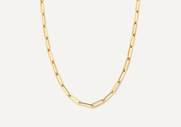 tov essentials Paperclip Schakelketting 14 Karaat Goud tov essentials Paperclip Schakelketting 14 Karaat Goud