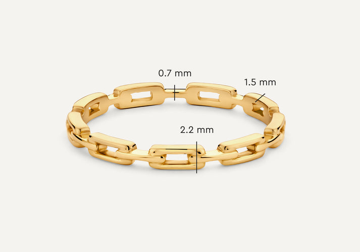 Tov Essentials Paperclip Schakelring 14 Karaat Goud