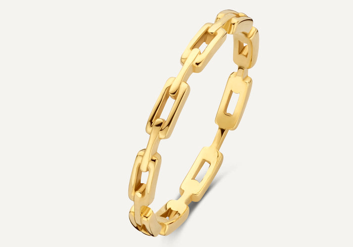 tov essentials Paperclip Schakelring 14 Karaat Goud tov essentials Paperclip Schakelring 14 Karaat Goud