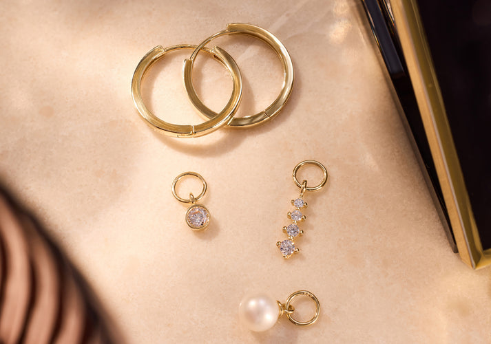 Tov Essentials Parel Zirkonia Oorbel Bedels Set 14 Karaat Goud