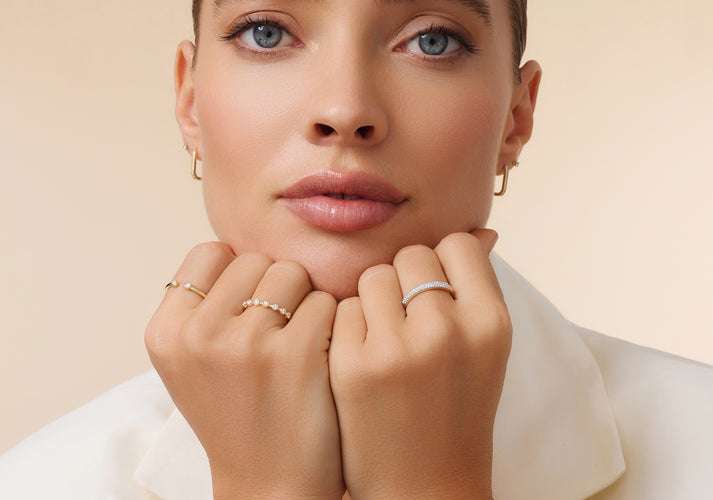 Tov Essentials Pavé Diamant Alliance Ring (0.22 Ct) 14 Karaat Goud Met Diamanten