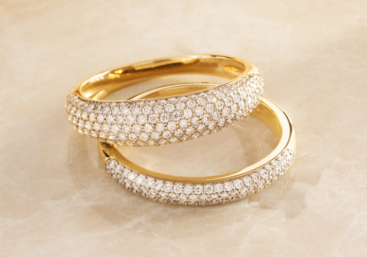 Tov Essentials Pavé Diamant Alliance Ring (0.22 Ct) 14 Karaat Goud Met Diamanten