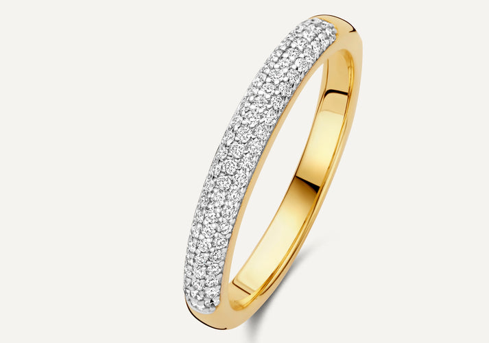 tov essentials Pavé Diamant Alliance Ring (0.22 ct) 14 Karaat Goud met Diamanten