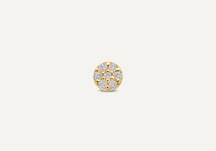 Tov Essentials Pavé Diamant Ronde Piercing (0.04 Ct) 14 Karaat Goud Met Diamanten