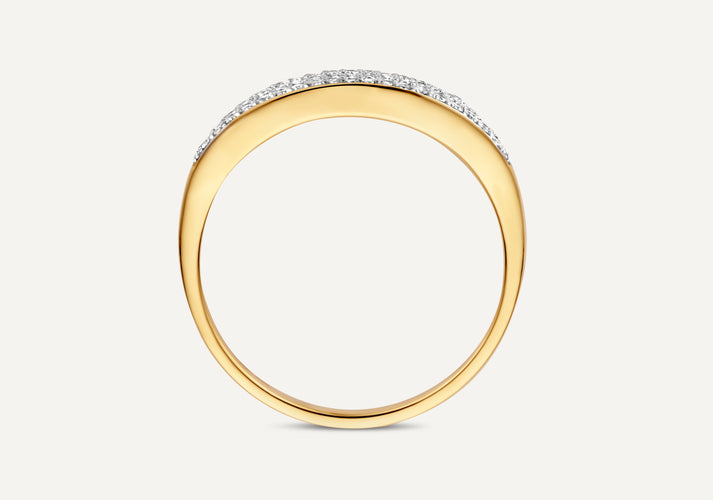 Tov Essentials Pavé Diamant Zegelring (0.20 Ct) 14 Karaat Goud Met Diamanten