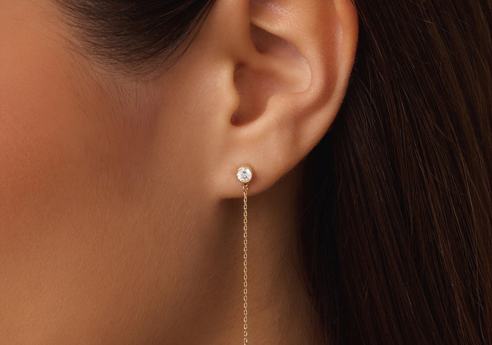 Tov Essentials Pavé Ronde Zirkonia Oorhangers 14 Karaat Goud