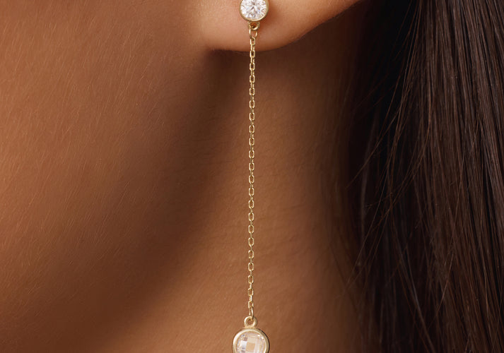 Tov Essentials Pavé Ronde Zirkonia Oorhangers 14 Karaat Goud