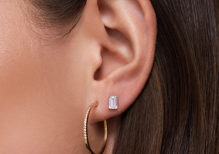 Tov Essentials Pavé Zirkonia Grote Hoops Oorbellen Set 14 Karaat Goud