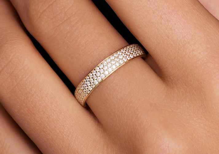 Tov Essentials Pavé Zirkonia Half Eternety Ring 14 Karaat Goud