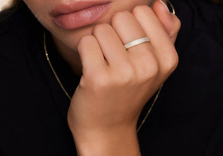 Tov Essentials Pavé Zirkonia Half Eternety Ring 14 Karaat Goud