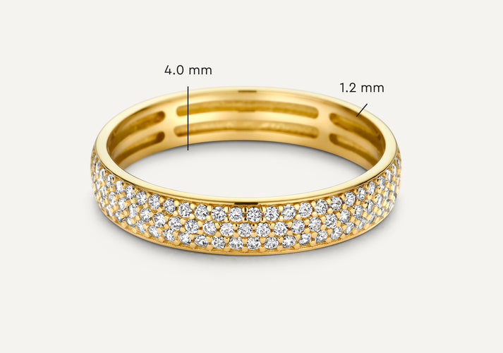 Tov Essentials Pavé Zirkonia Half Eternety Ring 14 Karaat Goud